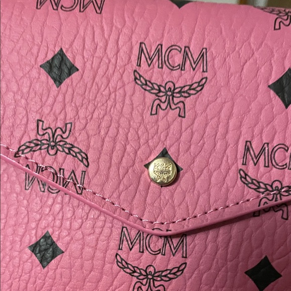 MCM Pink Envelope Clutch with Black Details GWP - Picture 17 of 17